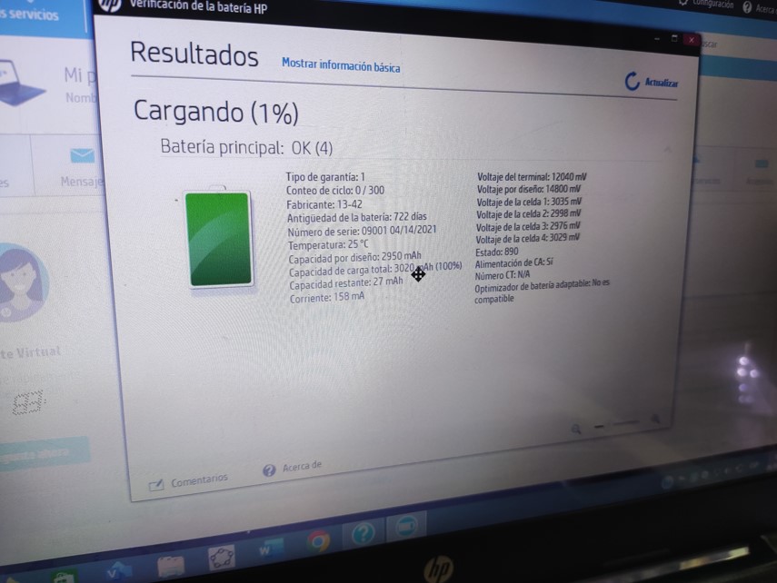 Diagnóstico y verificación de batería HP