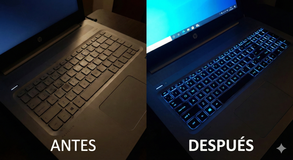 Cambio de Teclado Interno/Iluminado